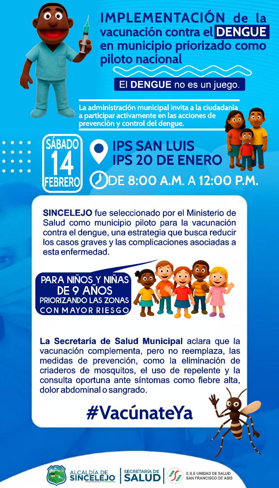 VACUNACION CONTRA EL DENGUE EN EL MUNICIPIO DE SINCELEJO